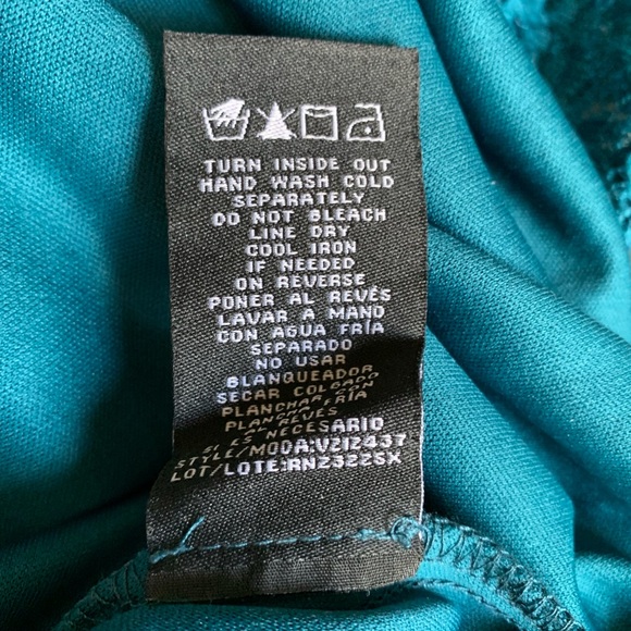 🌈 RN Studio Teal Blue/Green Lace Sheath Dress - Picture 7 of 7